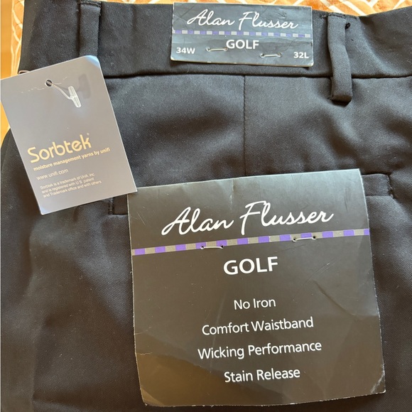 Alan Flusser Men's Black Golf Pants 34W/32L NWT - Picture 3 of 5